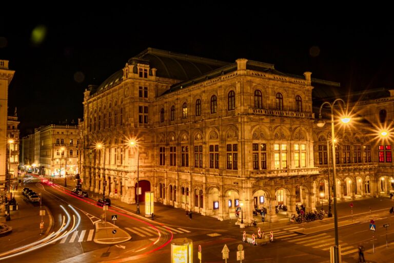 The Vienna State Opera at night