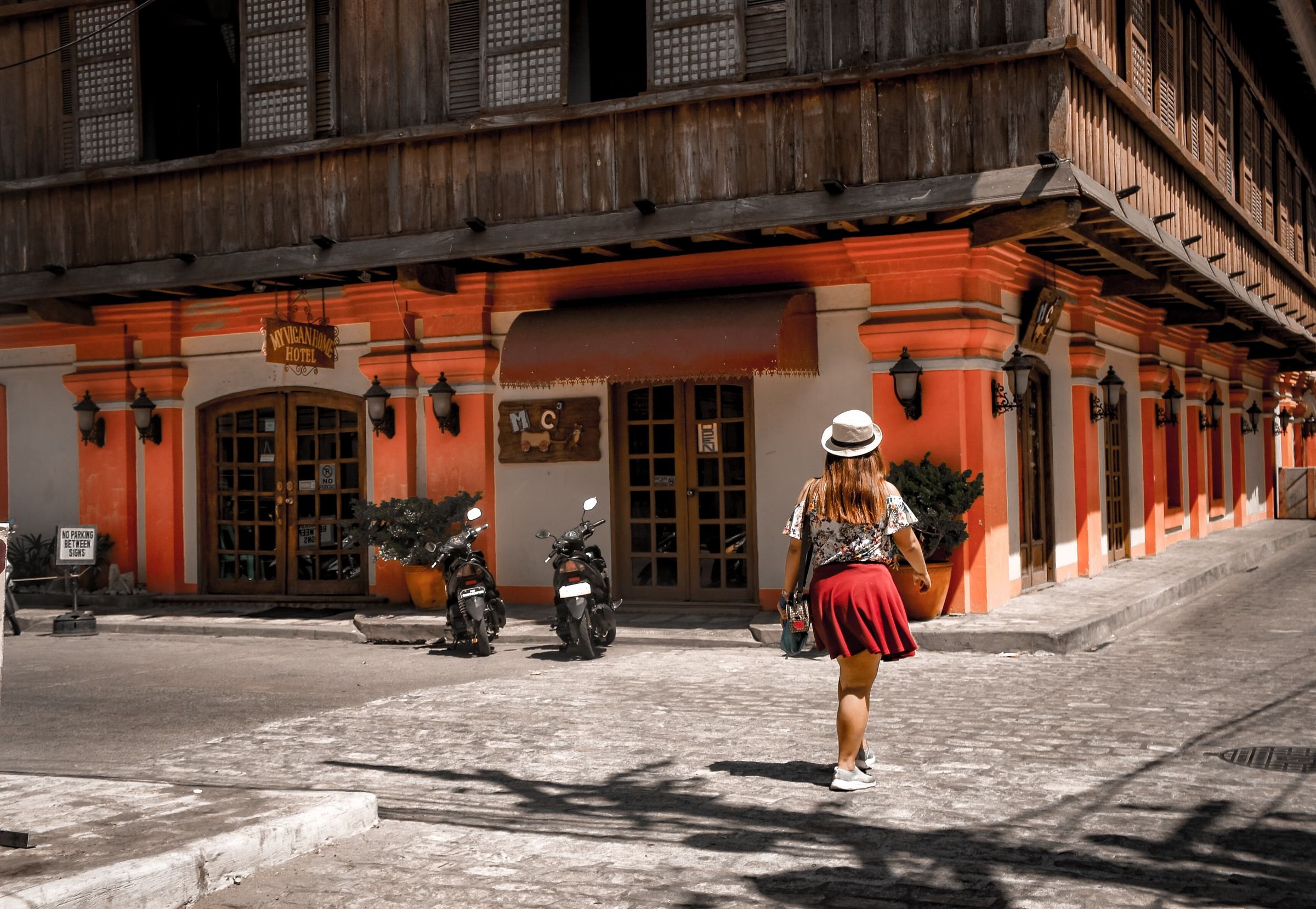 A cobbled street in Vigan