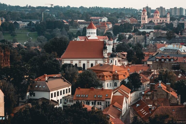 The red roofs of Vilnius Old Town, Lithuania
