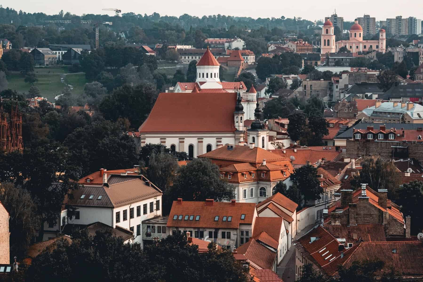 The red roofs of Vilnius Old Town, Lithuania