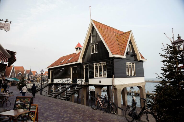 A stilt house by the water in Volendam