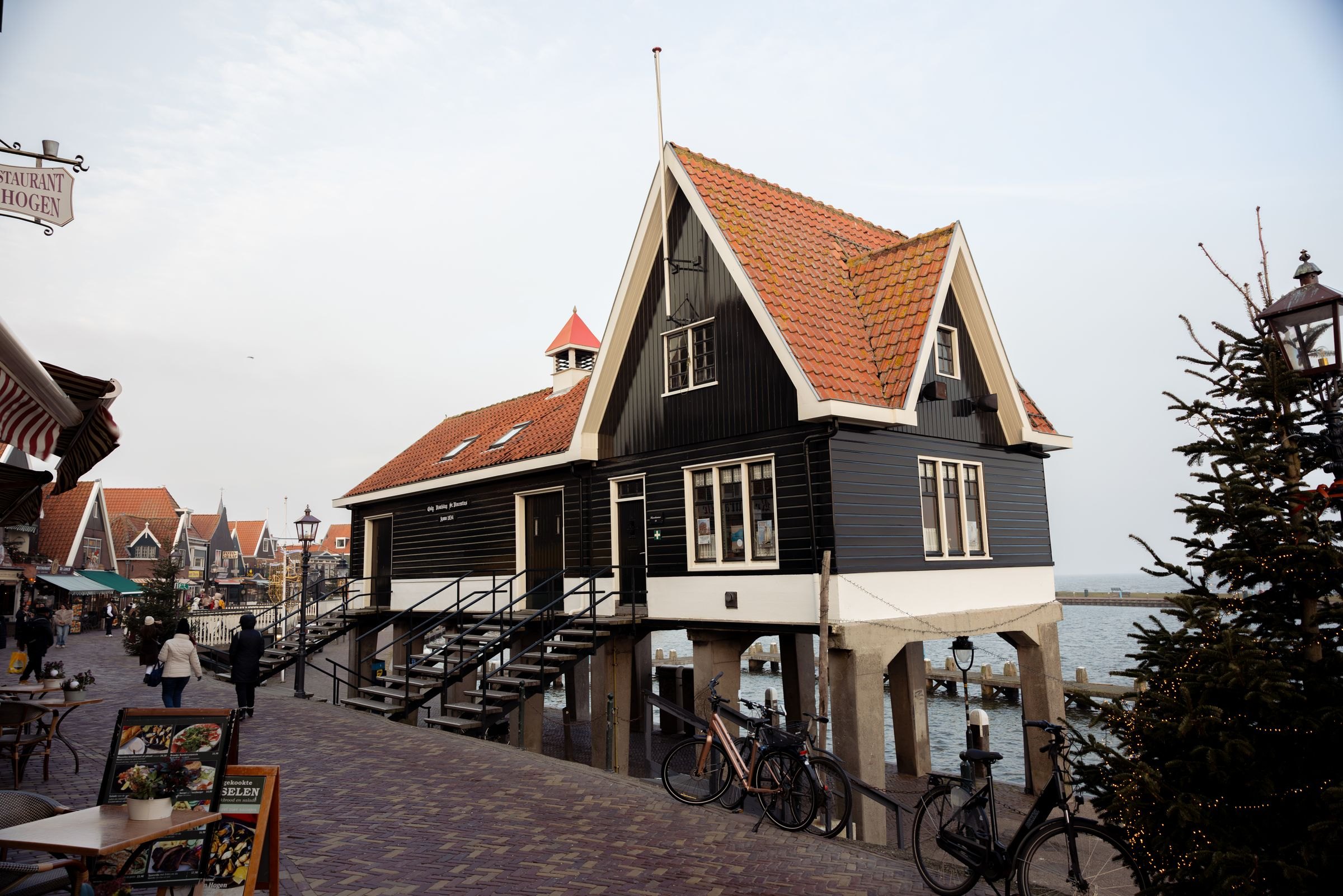 A stilt house by the water in Volendam