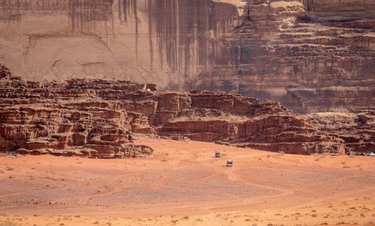 Rock formations in the Wadi Rum desert