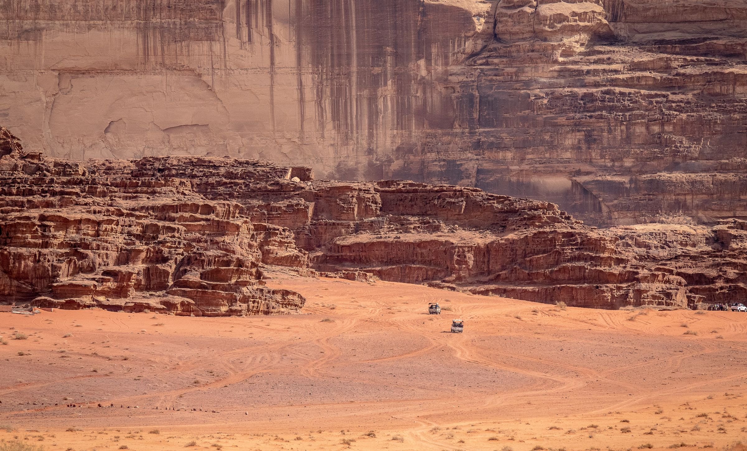 Rock formations in the Wadi Rum desert