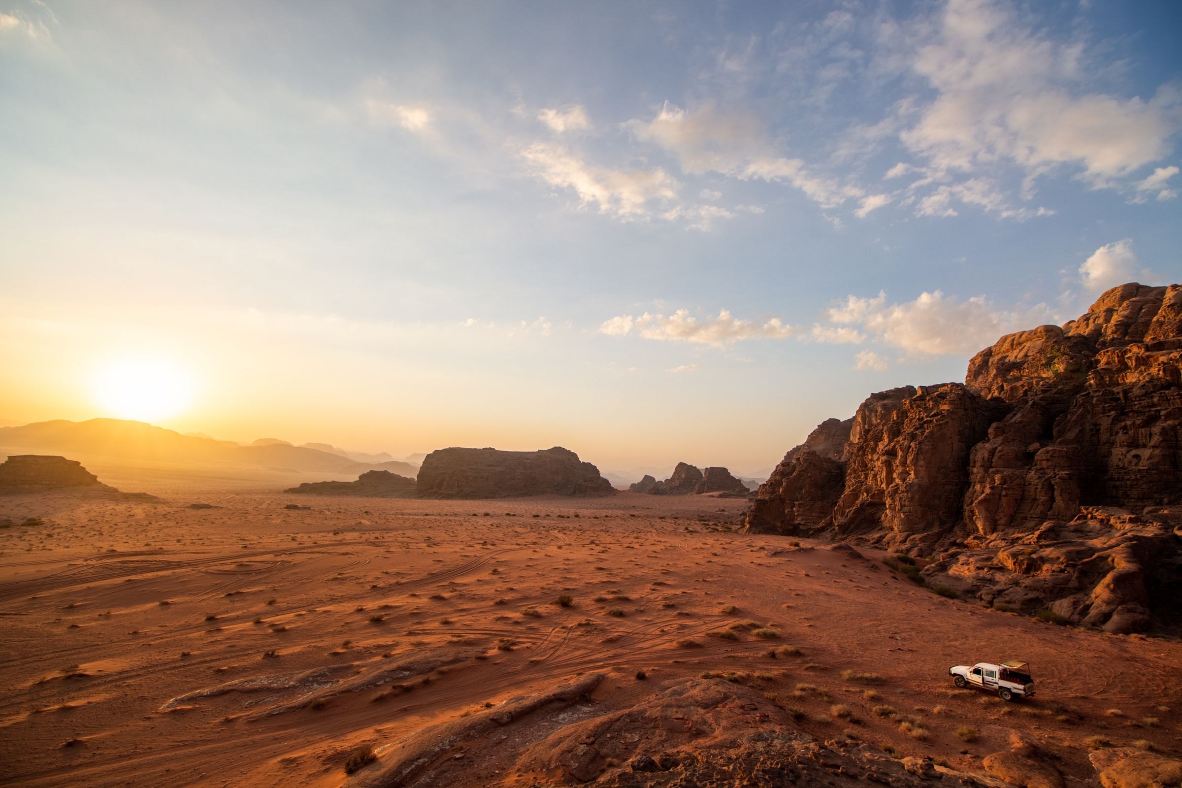 Sunset over the Wadi Rum desert