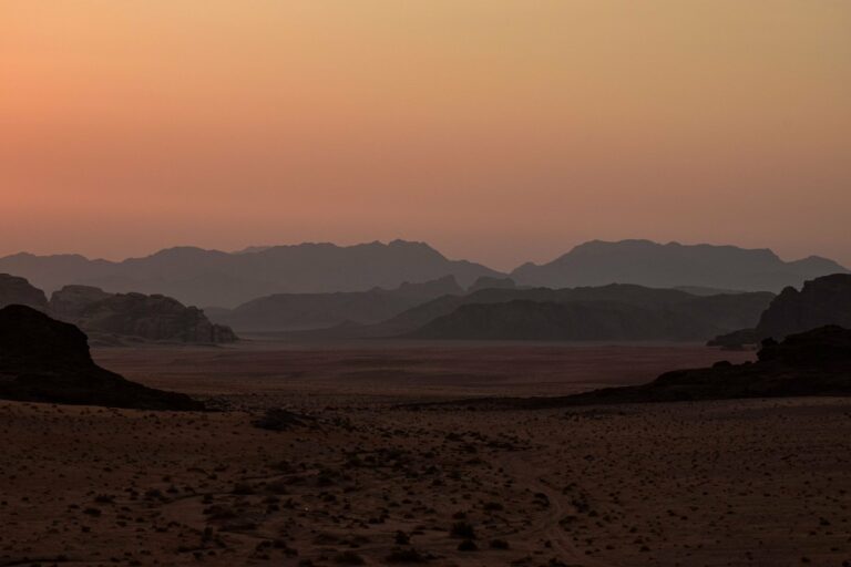 Wadi Rum desert at twilight