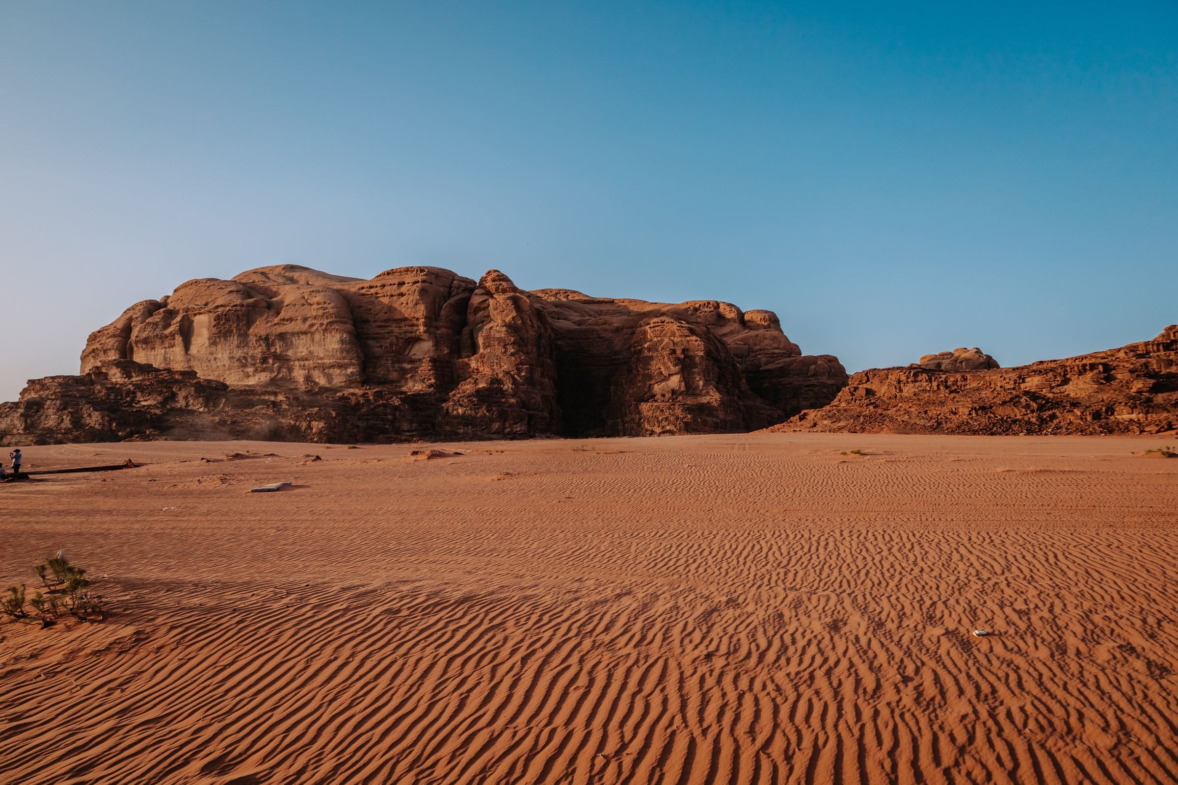 Sandstone mountains in Wadi Rum