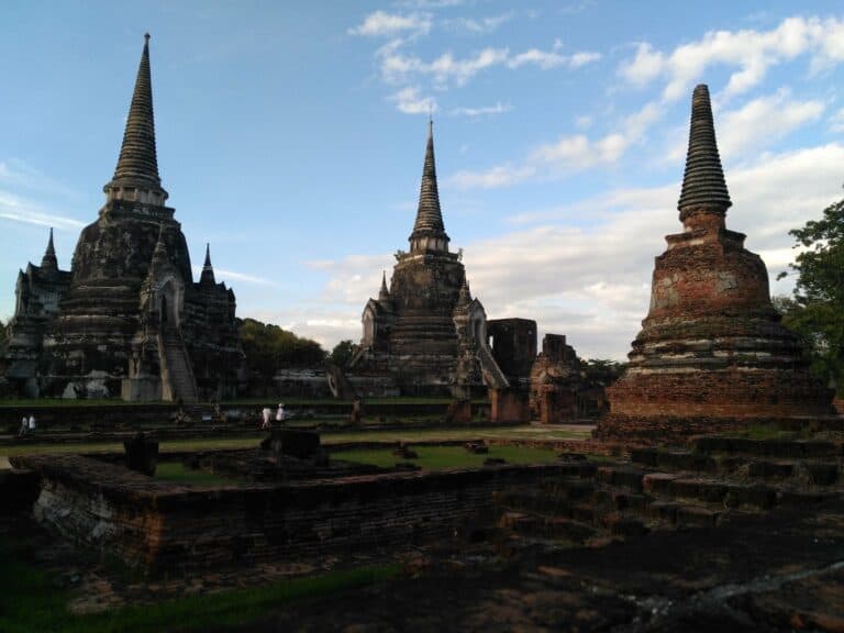 The chedis of Wat Phra Si Sanphet in Ayutthaya