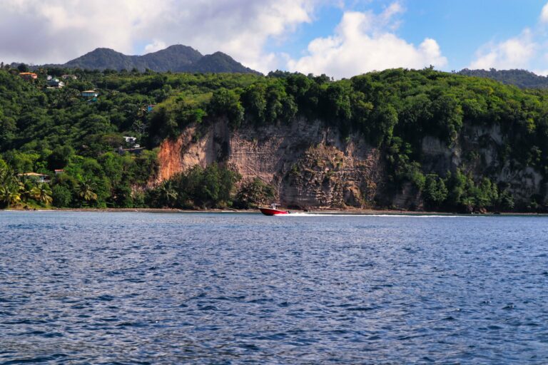 A boat along Saint Lucia's west coast