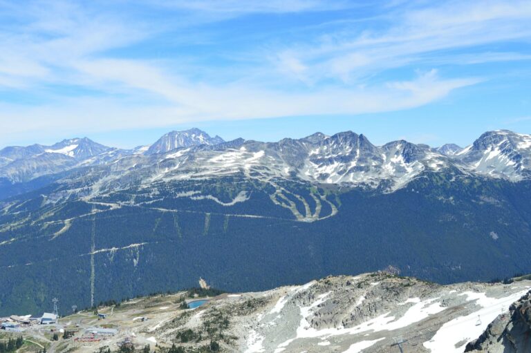 Snow-capped mountains around Whistler