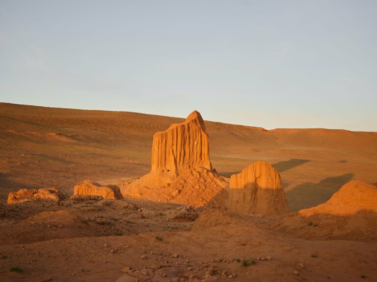 Red sandstone cliffs in the Gobi