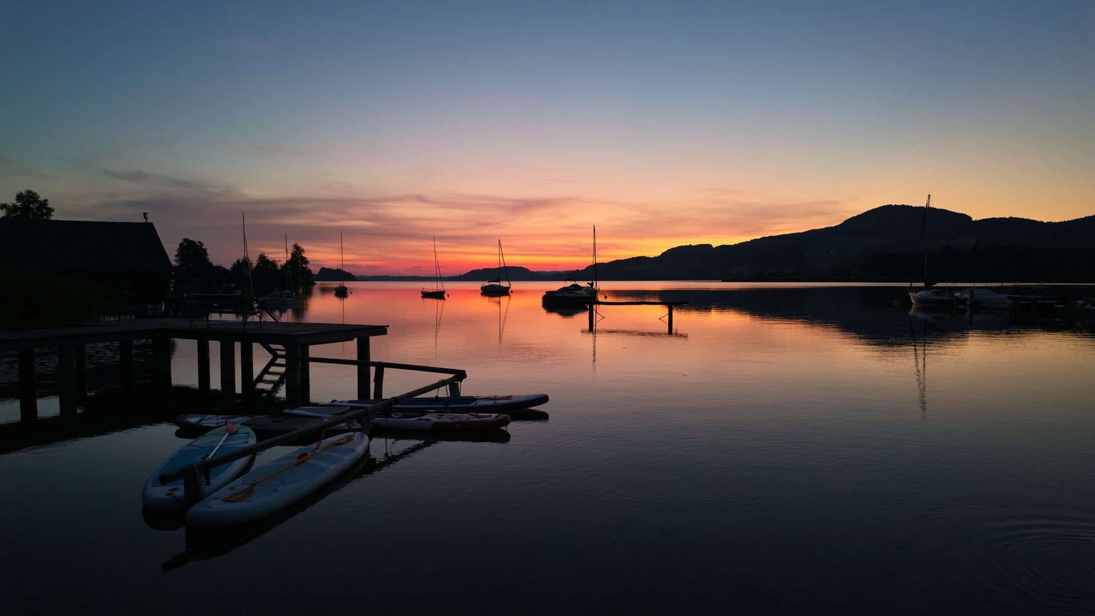 Sunset over the Wolfgangsee, Austria