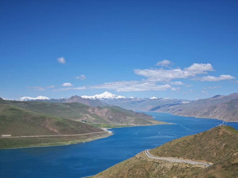 Yamdrok Lake beneath the Himalaya