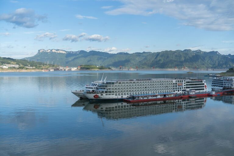 Cruise ships on the Yangtze near the Three Gorges Dam