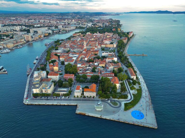 The old town of Zadar on its peninsula