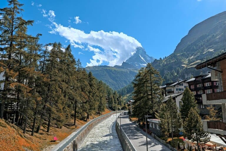 The village of Zermatt with the Matterhorn behind