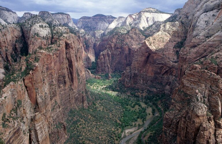 The canyon of Zion National Park from above