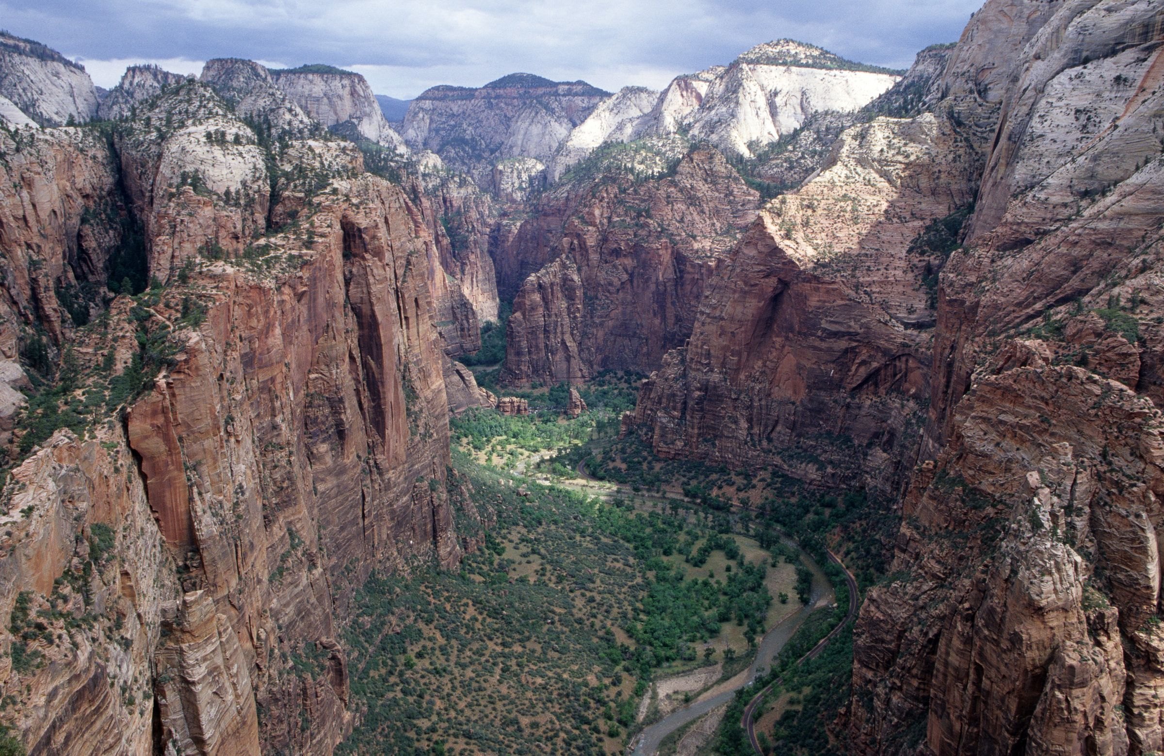 The canyon of Zion National Park from above