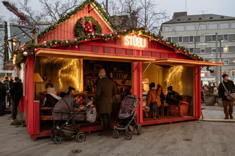 A Christmas market stall in Zurich